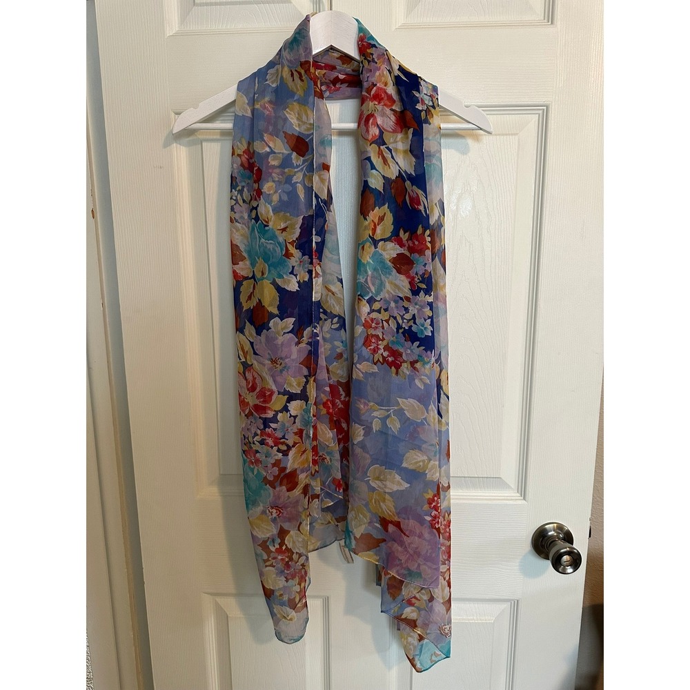 Collection Eighteen Floral Scarf‎ Sheer Rectangle Wrap 44x68